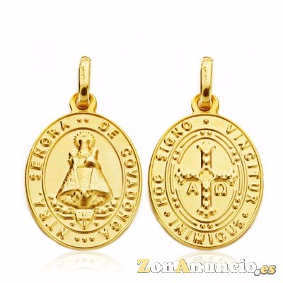 MEDALLA Y CRUZ VIRGEN DE COVADONGA EN ORO Y EN PLATA.